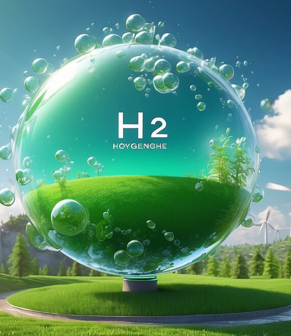 Green Hydrogen H2 gas molecule
