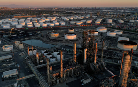 FILE PHOTO: Aerial view of Phillips 66 Company’s Los Angeles Refinery and Kinder Morgan Carson Terminal